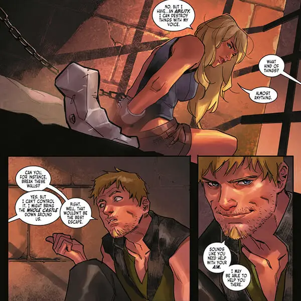 Oliver Queen and Dinah Lance Bond In Dark Knights Of Steel